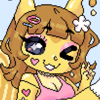 an anthro yellow slug character with a winking expression. pixel art illustration.